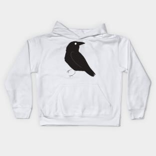 crow drawing Kids Hoodie